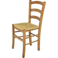 STOCK LINE t m c s Tommychairs - Stuhl VENICE für Küche und Esszimmer, robuste Struktur aus lackiertem Buchenholz im Farbton Eichenholz und Sitzfläche aus Stroh