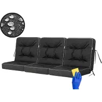 Sellbee Bjird Schaukelkissen Venus Bankkissen Gardenkissen Schaukelauflagen Bankauflagen Auflagen Kissen Hollywoodschaukel Schaukel Bank - Venus - 180 cm - Schwarz