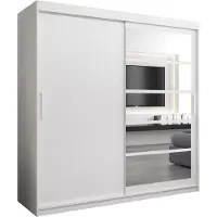 Minio , Kleiderschrank "Roma 1", Schiebetürenschrank, 200cm, Weiße Farbe