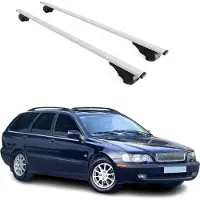 Omtec Dachquerträger für Volvo V40 Kombi, Baujahr 1995-2004, Farbe: Silber