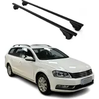 Omtec Dachquerträger für VW Passat B7 Alltrack, Baujahre 2012-2015, schwarze Metallausführung
