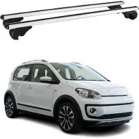 Omtec Dachquerträger für VW UP, Baujahre 2011-2024, aus Aluminium, silberfarben