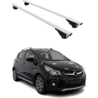 Omtec Dachquerträger für Opel Karl Rocks, Baujahre 2018-2019, Farbe: Silber