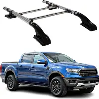 Omtec Dachgepäckträger für Ford Ranger T6, Baujahr 2012-2022, DoubleCab, aus Aluminium, grau