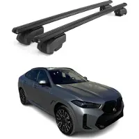 Omtec Dachquerträger für BMW X6 G06, Baujahr 2019-2024, 2 Stück, Aluminium, Schwarz