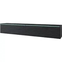 MINIO go for it , TV-Schrank, TV-Lowboard Donna 180 cm, stehend, hängend, MDF Front, Muster: Welle, LED, Graphit Schwarz Farbe