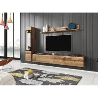 Minio , Wohnwand "VEVE 1", 3-Teilig, Wohnzimmer, hängend, stehend, Wotan Eiche