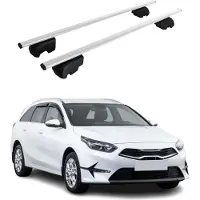 Omtec Dachgepäckträger, Querstange, für Kia Ceed Kombi, Baujahr 2019-2021, Farbe: Silber, mit ABE-Zulassung