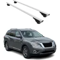 Omtec Dachquerträger für Nissan Pathfinder R52, Baujahr 2013-2021, Farbe: Silber