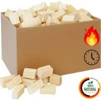 Pemicont Floranica Holzklötze 10kg Brennholz Kaminbriketts Holz zum Heizen Bastelholz für DIY Projekte Anzündholz Holzbriketts für Kamin Anzündholz Brennholz