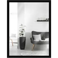 MendeFrames Wandspiegel Massivholz matt 10x20 cm schwarz H080
