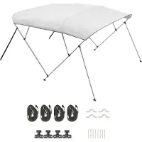 SucceBuy Bimini Top Bootsverdeck Bootdach Sonnenverdeck Hellgrau 4 Bögen 216-229 cm