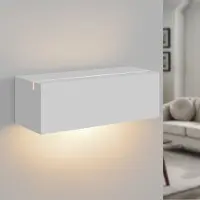 ZMH Wandleuchte Innen Wandlampe Flur Up and Down Wandleuchten Modern Design G9 Flurlampe Weiß Gipsleuchte Wand Treppenhaus Lampe für Wohnzimmer Küche 22CM Ohne Leuchtmittel