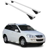 Omtec Dachquerträger für Ssangyong Kyron, Baujahr 2006-2011, Farbe: Silber