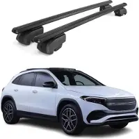 Omtec Dachquerträger für Mercedes EQA 2020-2023, Aluminium, Schwarz, mit Allgemeine Betriebserlaubnis (ABE)