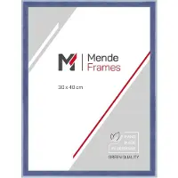 MendeFrames Rahmen für Fotos, Modell H080, in blauem Holz, Größe 10x13 cm, mit entspiegeltem Glas