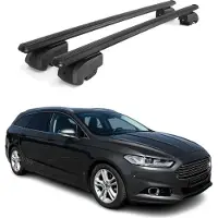 Omtec Dachgepäckträger, Querstange, für Ford Mondeo Mk5 Kombi, 2014-2022, Schwarz, mit ABE