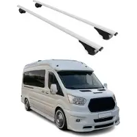 Omtec Dachquerträger für Ford Transit, Baujahre 2014-2024, aus Stahl, silberfarben