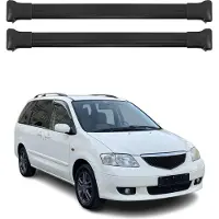 Omac Dachträger Grundtäger für Mazda MPV 1996-2006 75kg Aluminium Schwarz 2 tlg