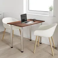 AKKE Walnuss Küchentisch mit chrom beine LxBxH: 70x60x74 cm
