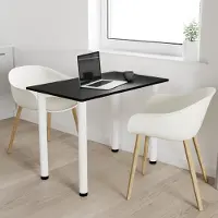 AKKE Schwarz Esstisch mit weiße beine LxBxH: 100x50x74 cm