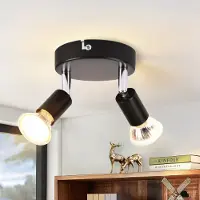 ZMH Deckenstrahler LED Küchenlampe GU10 - Deckenlampe 2 Flammig Rund Schlafzimmerlampe Flurlampe 350° Deckenleuchte für Küchen Wohnzimmer Ohne Leuchtmittel