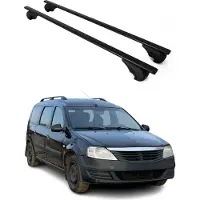 Omtec Dachgepäckträger, Querstange, für Dacia Logan MCV, Baujahr 2007-2012, Farbe: Schwarz