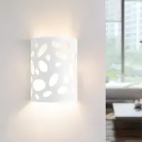 ZMH Wandleuchte Innen Wandlampe Flur Up and Down Leuchten Modern Design Wandleuchten E14 Flurlampe Weiß Gipsleuchte Treppenhaus Wandlicht für Wohnzimmer Küche Ohne Leuchtmittel