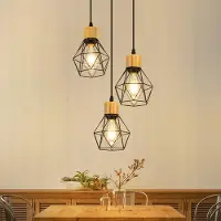 ZMH Pendelleuchte Esstisch Hängelampe 3 Flammig Esszimmerlampe E27 Küchenlampe Rund Industrial Hängelampe für Esszimmer Küche (ohne Leuchtmittel)