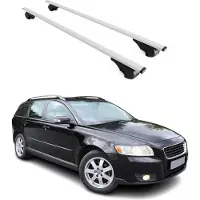 Omtec Dachquerträger für Volvo V50, Baujahre 2004-2012, Farbe: Silber