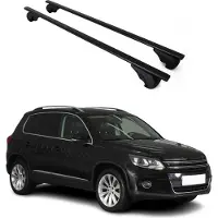 Omtec Dachquerträger für VW Tiguan, Baujahr 2007-2016, aus schwarzem Metall