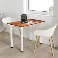 AKKE Locarno Esstisch mit weiße beine LxBxH: 80x60x74 cm
