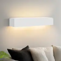 ZMH Wandleuchte Innen Wandlampe Flur Up and Down Wandleuchten Modern Design G9 Flurlampe Weiß Gipsleuchte Wand Treppenhaus Lampe für Wohnzimmer Küche 52CM Ohne Leuchtmittel