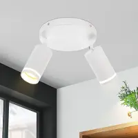 ZMH LED Weiß Deckenstrahler 2 Flammig GU10 Schwenkbar Strahler Modern Wandstrahler Metall Flur Wohnzimmer Küche Schlafzimmer Ohne Leuchtmittel