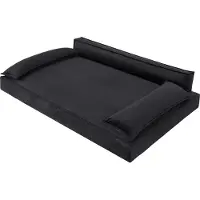 Stanis³aw Jurga Hundebett Hundesofa Hundekissen Hundekorb Hundecouch Tierbett Haustierbett Korb Couch Sofa Bett, leichte Reinigung, Schwarz, Größe XXL: 120x77 cm