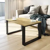 AKKE Artisan Eiche Couchtisch mit schwarzen Beinen LxBxH: 70x60x45 cm