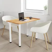 AKKE Erle Esstisch mit weiße beine LxBxH: 60x50x74 cm