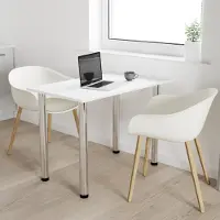 AKKE Weiss Küchentisch mit chrom beine LxBxH: 100x50x74 cm