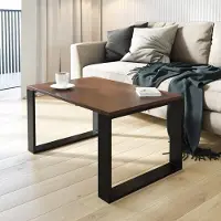 AKKE Walnuss Couchtisch mit schwarzen Beinen LxBxH: 90x40x55 cm