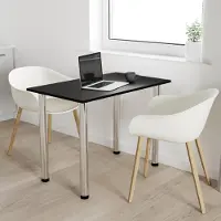 AKKE Schwarz Küchentisch mit chrom beine LxBxH: 90x40x74 cm