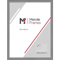 MendeFrames Holzrahmen Kunstglas 20x60 cm hellgrau H080