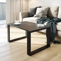 AKKE Anthrazit Couchtisch mit schwarzen Beinen LxBxH: 50x50x45 cm