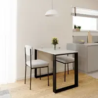 AKKE Hellgrau LOFT Tisch mit schwarze beine LxBxH: 80x60x75 cm