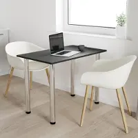 AKKE Anthrazit Küchentisch mit chrom beine LxBxH: 70x50x74 cm