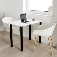 AKKE Weiss Tisch mit schwarze beine LxBxH: 90x40x74 cm