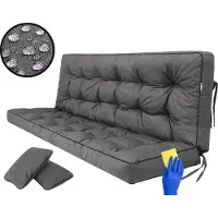 Hobbygarden Schaukelauflage Pola 120 cm – Sitz- & Rückenpolster, 8–10 cm dick, robust & pflegeleicht, Bodenkissen Kissen für Hollywoodschaukel