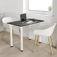 AKKE Anthrazit Esstisch mit weiße beine LxBxH: 70x60x74 cm