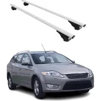 Omtec Dachquerträger für Ford Mondeo Mk4 Turnier, Baujahr 2007-2010, Farbe: Silber