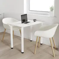 AKKE Weiss Craft Esstisch mit weiße beine LxBxH: 100x55x74 cm