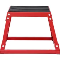 SucceBuy Plyometrische Sprungbox, 12 Zoll, Stahlplattform für Heimtraining im Fitnessstudio, rutschfest, rot, für Krafttraining